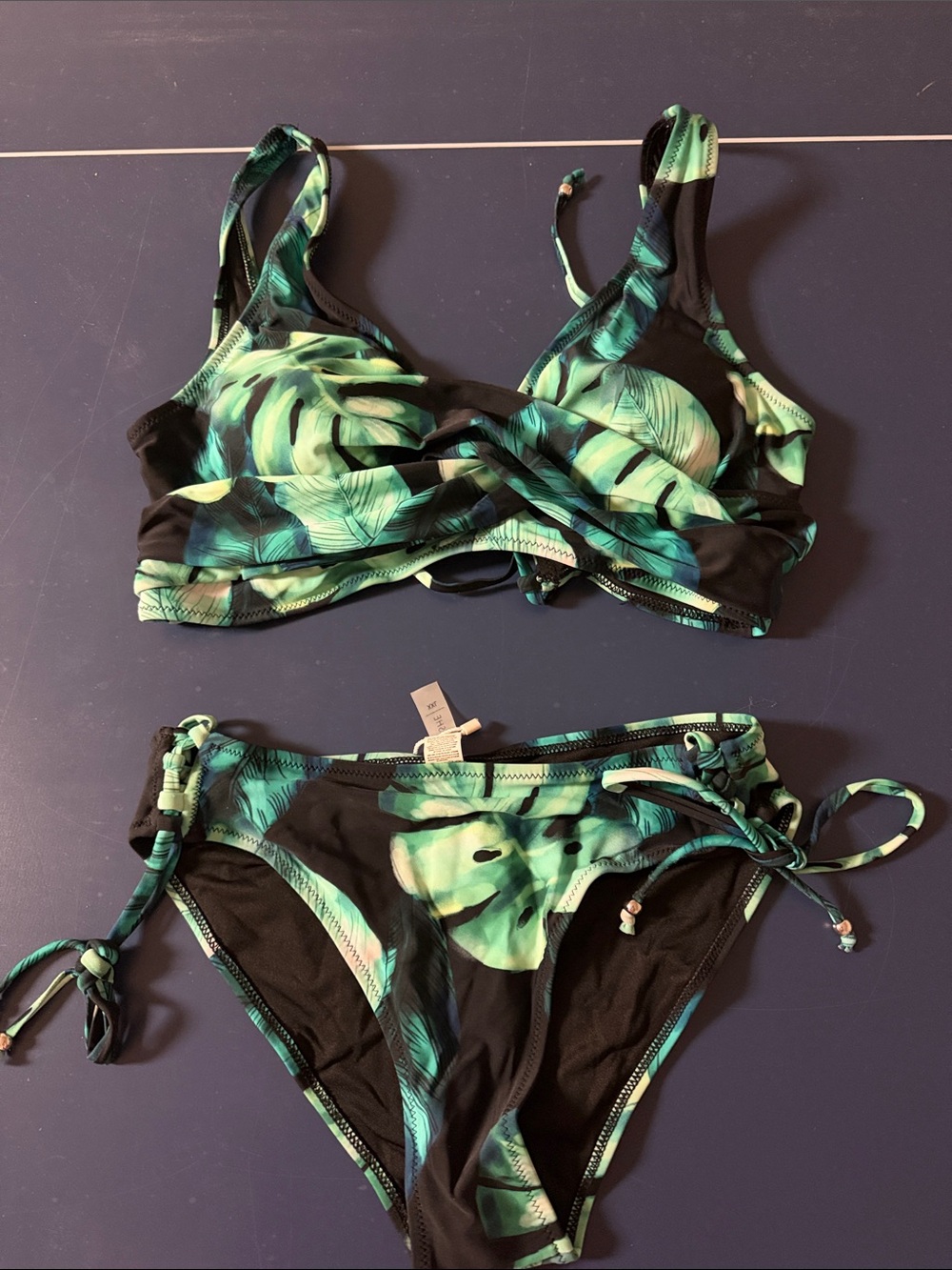 Cupshe Green Tropical Leaf Print Bikini Set